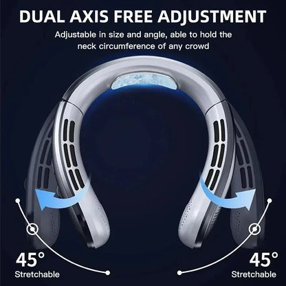 Portable Neck Fan – 8000mAh, LED Display, Quiet Cooling