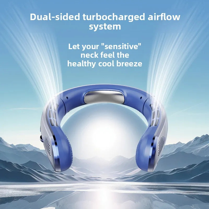 Portable Neck Fan – 8000mAh, LED Display, Quiet Cooling