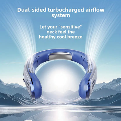 Portable Neck Fan – 8000mAh, LED Display, Quiet Cooling